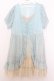 画像1: axes femme / 胸元蝶レースミニワンピース M ミントブルー O-26-01-16-014-AX-OP-OW-OS (1)