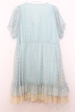 画像3: axes femme / 胸元蝶レースミニワンピース M ミントブルー O-26-01-16-014-AX-OP-OW-OS