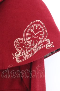 画像2: Amavel / 懐中時計刺繍入り　ケープ付フレアコート M ワイン O-26-01-16-016-CA-CO-OW-OS