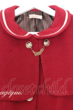 画像3: Amavel / 懐中時計刺繍入り　ケープ付フレアコート M ワイン O-26-01-16-016-CA-CO-OW-OS