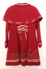 画像4: Amavel / 懐中時計刺繍入り　ケープ付フレアコート M ワイン O-26-01-16-016-CA-CO-OW-ZTC002 (4)