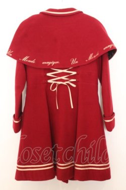 画像4: Amavel / 懐中時計刺繍入り　ケープ付フレアコート M ワイン O-26-01-16-016-CA-CO-OW-OS