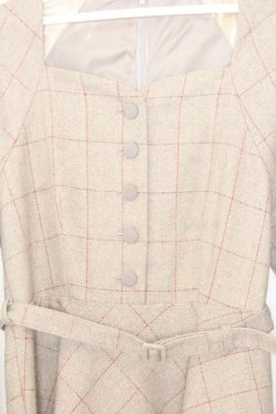 画像2: an another angelus / スイートハートネックラインチェックワンピース F ベージュ O-26-01-16-021-CA-OP-OW-OS