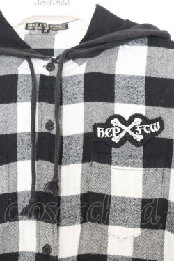 画像2: HELL CAT PUNKS / ギンガムチェックシャツワンピース  ブラック×ホワイト O-26-01-16-023-PU-TO-IG-OS