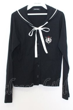 画像1: PEACE NOW / エンブレムセーラーカーディガン  ブラック×ホワイト O-26-01-16-024-PU-TO-IG-OS