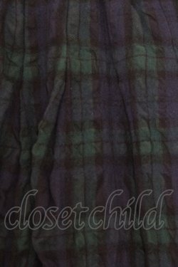 画像2: Franche Lippee / チェックウールスカート  グリーン×ネイビー O-26-01-16-025-LO-SK-IG-OS