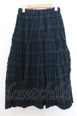 画像3: Franche Lippee / チェックウールスカート  グリーン×ネイビー O-26-01-16-025-LO-SK-IG-OS