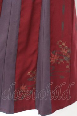 画像2: Ozz oneste / 矢絣プリント紅葉刺繍袴スカート  ワイン×パープル O-26-01-16-028-OO-SK-IG-OS