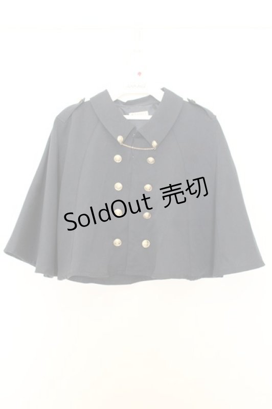 画像1: axes femme / チェーン付きダブル釦ケープ F ネイビー O-26-01-16-033-AX-JA-IG-ZT548 (1)