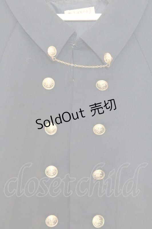 画像2: axes femme / チェーン付きダブル釦ケープ F ネイビー O-26-01-16-033-AX-JA-IG-ZT548 (2)