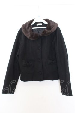 画像1: m petit by misako / ファーエリショートJKナガ ジャケット L クロ O-26-01-16-034-LO-CO-IG-OS