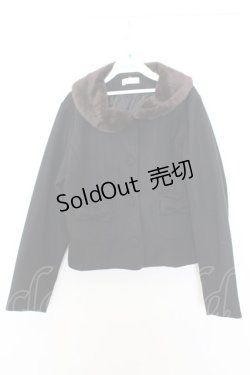 画像1: m petit by misako / ファーエリショートJKナガ ジャケット L クロ O-26-01-16-034-LO-CO-IG-ZTC002