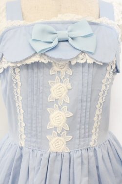 画像2: BABY,THE STARS SHINE BRIGHT / リボンスカラップジャンパースカート  サックス O-26-01-17-023-BA-OP-OW-OS