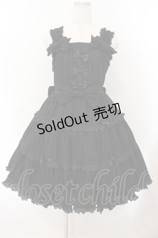 画像1: Angelic Pretty / バニラン肩リボンジャンパースカート【旧タグ】  クロ O-26-01-17-026-AP-OP-IG-OS (1)