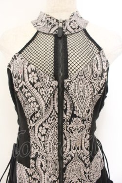 画像2: Qutie Frash / ジャガードロングベスト  グレー×ブラック O-26-01-17-036-QU-OP-IG-OS