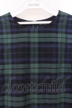 画像2: Jane Marple / Memorial Check ノースリーブドレス M ネイビー×グリーン O-26-01-17-041-JM-OP-IG-OS