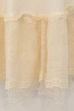 画像2: axes femme / 繊細レースミディ丈ペチスカート M キナリ O-26-01-17-050-AX-SK-OW-OS