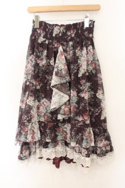 画像1: axes femme / 花柄マルチWAYスカート F ワイン O-26-01-17-054-AX-SK-OW-OS