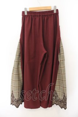 画像2: axes femme / チェック切替ワイドパンツ M ワイン O-26-01-17-055-AX-PA-OW-OS