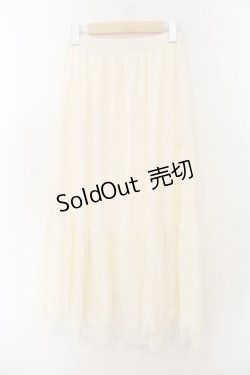 画像1: axes femme / 繊細刺繍レースペチスカート F キナリ O-26-01-17-056-AX-SK-OW-ZT556