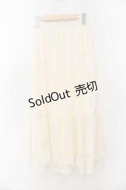 画像3: axes femme / 繊細刺繍レースペチスカート F キナリ O-26-01-17-056-AX-SK-OW-ZT556