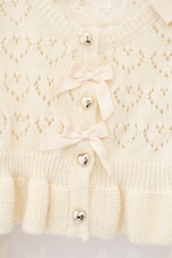 画像2: axes femme kawaii / クマブローチニットボレロ M キナリ O-26-01-17-057-AX-TO-OW-OS