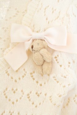 画像3: axes femme kawaii / クマブローチニットボレロ M キナリ O-26-01-17-057-AX-TO-OW-OS
