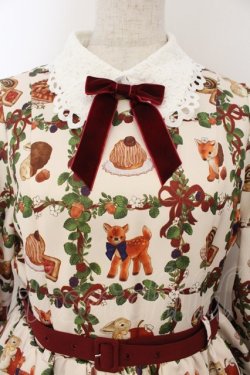 画像2: axes femme kawaii / 森のケーキ屋さん柄ワンピース  生成り O-26-01-17-005-AX-OP-IG-OS