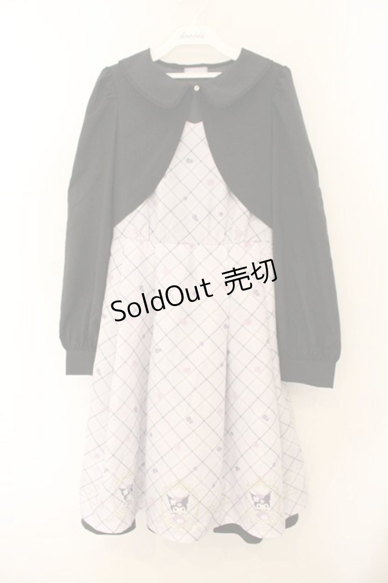 画像1: axes femme POETIQUE / クロミ/ティールームワンピース M クロ×ラベンダー O-26-01-17-060-AX-OP-OW-OS (1)