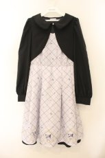 画像1: axes femme POETIQUE / クロミ/ティールームワンピース M クロ×ラベンダー O-26-01-17-060-AX-OP-OW-OS (1)