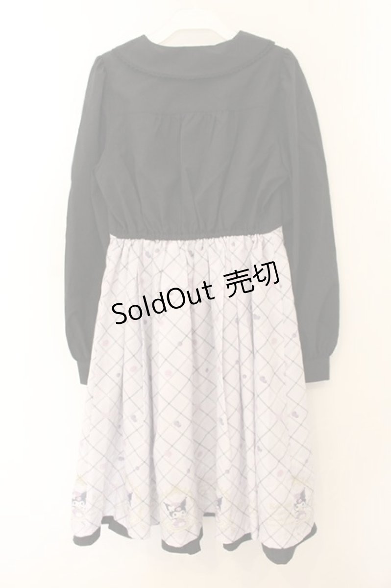 画像4: axes femme POETIQUE / クロミ/ティールームワンピース M クロ×ラベンダー O-26-01-17-060-AX-OP-OW-OS (4)