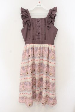 画像1: axes femme POETIQUE / ガトーシュクレフリルワンピース M ピンク O-26-01-17-064-AX-OP-OW-OS