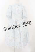Innocent World / ピーターラビット小花レースワンピース M サックス O-26-01-17-014-IW-OP-OW-OS