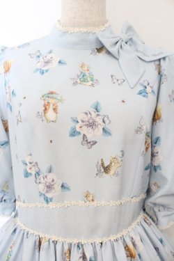 画像2: Innocent World / ピーターラビット小花レースワンピース M サックス O-26-01-17-014-IW-OP-OW-OS