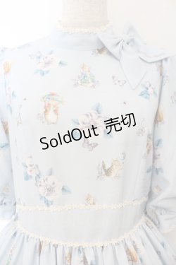 画像2: Innocent World / ピーターラビット小花レースワンピース M サックス O-26-01-17-014-IW-OP-OW-OS