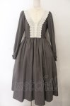 画像1: Innocent World / キャトリーヌ(長袖)ワンピース M グレー×キナリ O-26-01-17-015-IW-OP-OW-OS (1)