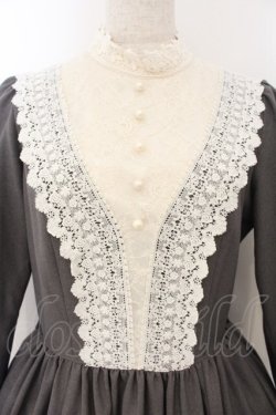 画像2: Innocent World / キャトリーヌ(長袖)ワンピース M グレー×キナリ O-26-01-17-015-IW-OP-OW-OS