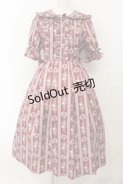 画像1: axes femme kawaii / RosyBear柄ワンピース  ワイン O-26-01-17-018-AX-OP-IG-OS