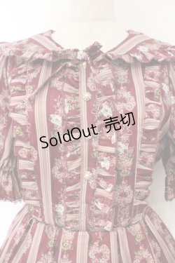 画像2: axes femme kawaii / RosyBear柄ワンピース  ワイン O-26-01-17-018-AX-OP-IG-OS