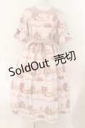 axes femme kawaii / お菓子の家柄ワンピース  ピンク O-26-01-17-019-AX-BL-IG-OS