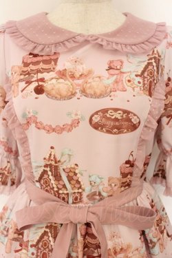 画像2: axes femme kawaii / お菓子の家柄ワンピース  ピンク O-26-01-17-019-AX-BL-IG-OS