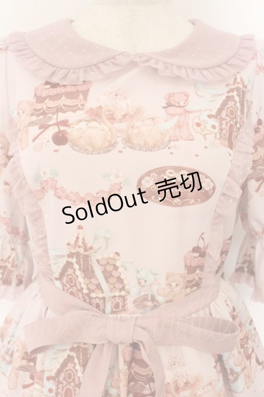 画像2: axes femme kawaii / お菓子の家柄ワンピース  ピンク O-26-01-17-019-AX-BL-IG-OS (2)