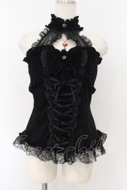 画像1: MARBLE / アクセサリー付き編み上げビスチェ  ブラック O-26-01-19-001-GO-TO-OW-OS