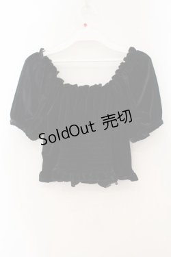 画像3: lilLilly / ベロアパフブラウス F クロ O-26-01-19-025-LO-TO-OW-OS