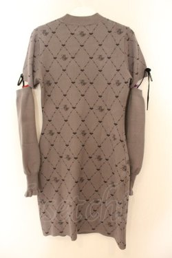 画像4: HONEY・MEW / アームカバー付きMWモノグラムワンピース F グレー O-26-01-19-028-PU-OP-OW-OS