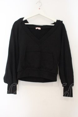 画像1: lilLilly / Vネックショートパーカー F クロ O-26-01-19-030-LO-TO-OW-OS