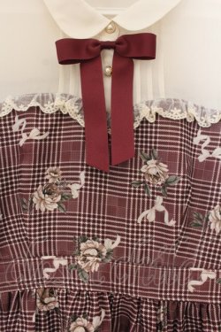 画像2: axes femme POETIQUE / ホリデーチェック柄ワンピース M ワイン O-26-01-19-039-AX-OP-OW-OS