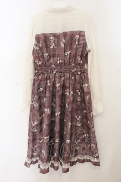 画像3: axes femme POETIQUE / ホリデーチェック柄ワンピース M ワイン O-26-01-19-039-AX-OP-OW-OS