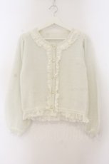 画像1: axes femme POETIQUE / ラメシャギーフリルニットカーディガン M キナリ O-26-01-19-041-AX-TO-OW-ZT601 (1)