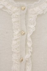 画像2: axes femme POETIQUE / ラメシャギーフリルニットカーディガン M キナリ O-26-01-19-041-AX-TO-OW-ZT601 (2)